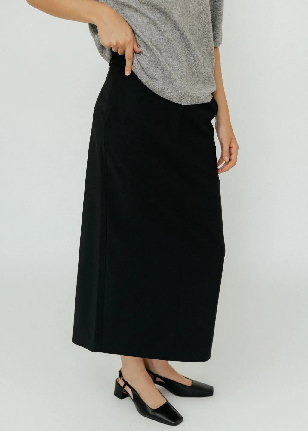 Tibi Tropical Wool Maxi Trouser Skirt