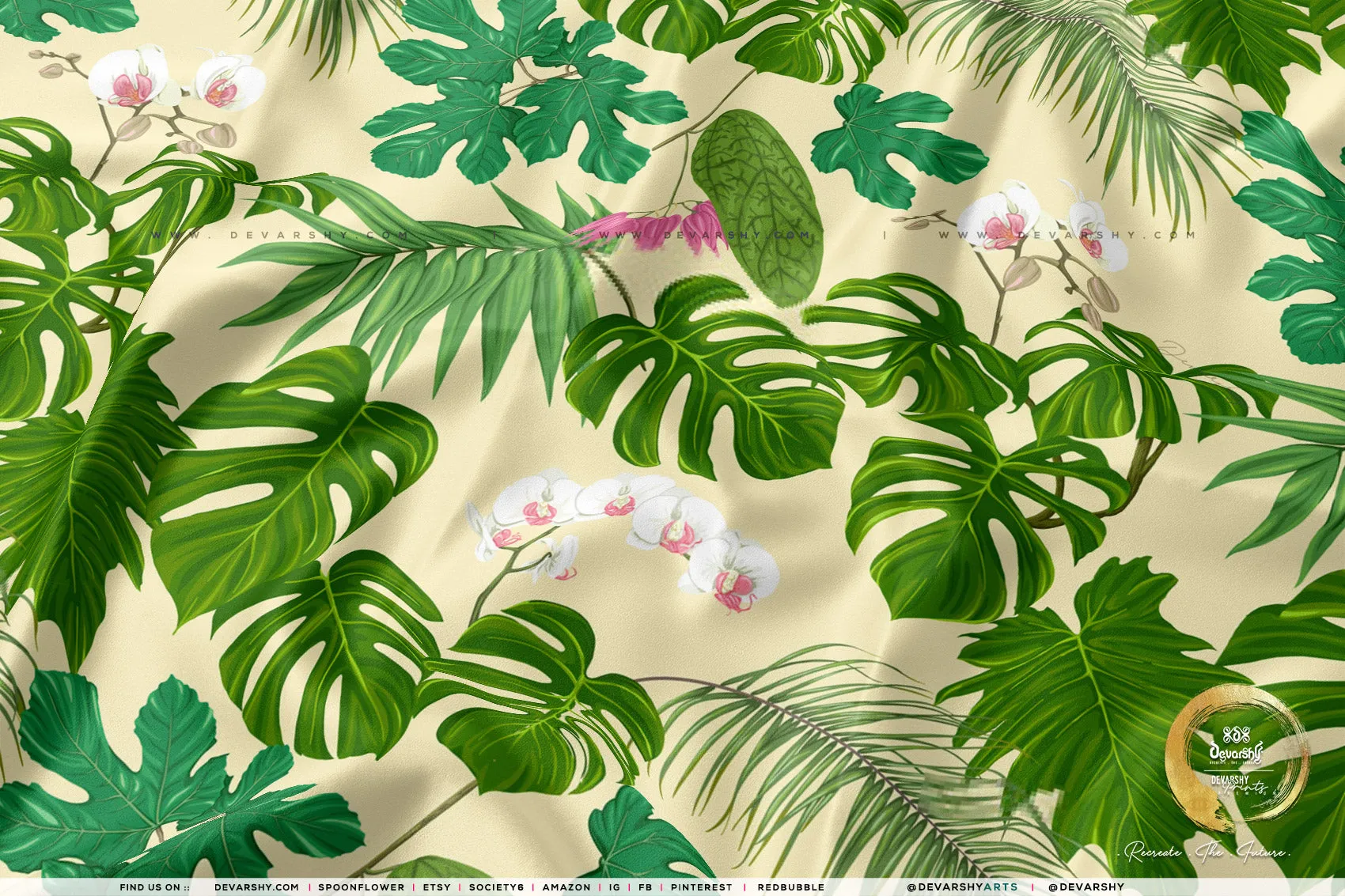 TROPICAL Apparel Fabric 3Meters , 9 Designs | 8 Fabrics Option | Fabric By the Yard | D20208