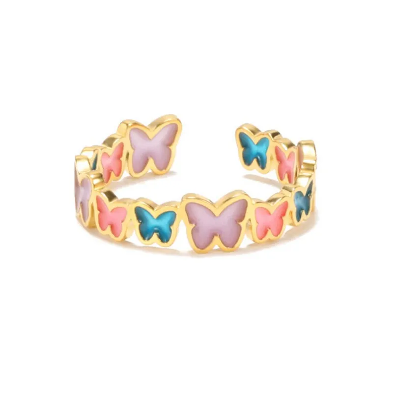 Unique and Colorful Butterfly Glow Ring