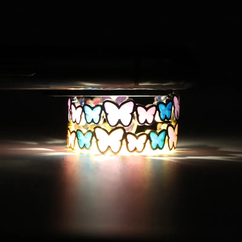 Unique and Colorful Butterfly Glow Ring