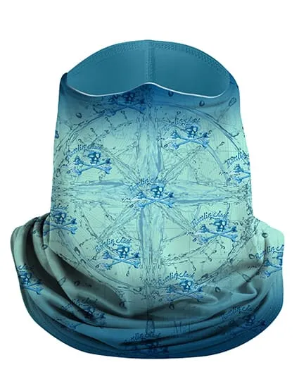 Unisex UV Fishing Neck Gaiter Compass Water by Rattlin Jack | Comfort Fit Style | UPF 50 Sun Protection for Neck and Face