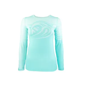 Wahine Sumi-e Swells Long Sleeve UPF 30 Shirt in Seaspray