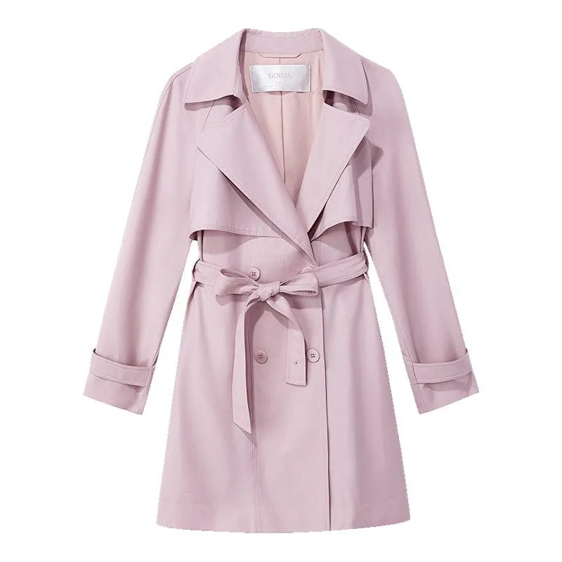 Worsted Woolen Mid-length Trench Coat