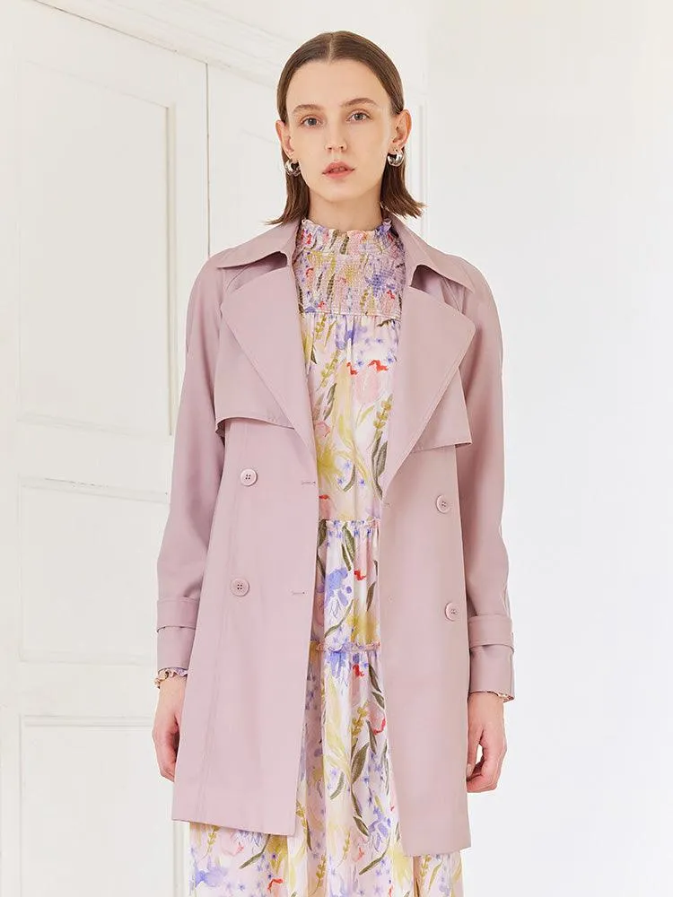 Worsted Woolen Mid-length Trench Coat