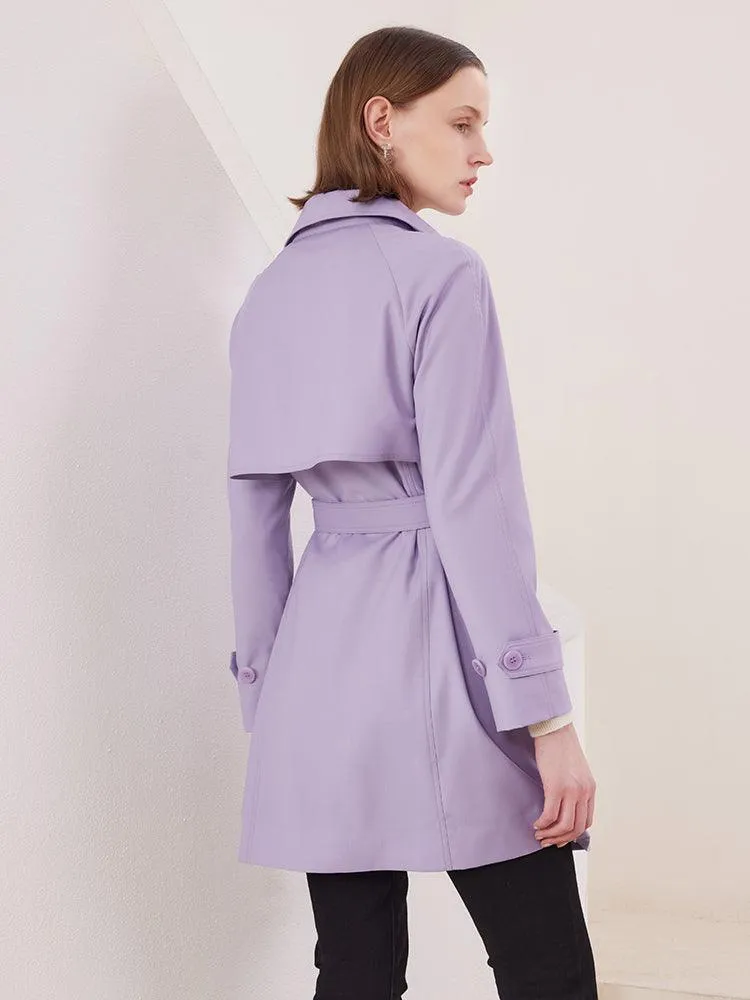 Worsted Woolen Mid-length Trench Coat