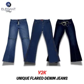 Y2K Unique Flared Denim Jeans - 09 pieces - EV0022