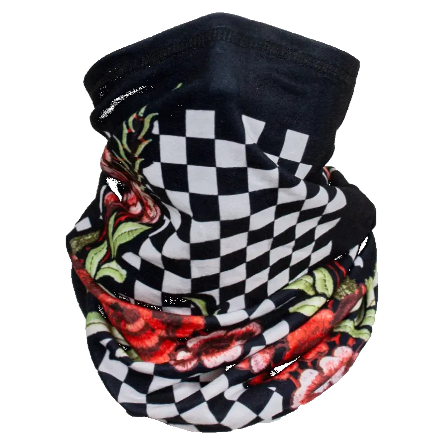 ZANheadgear Floral Checkered Motley Tube